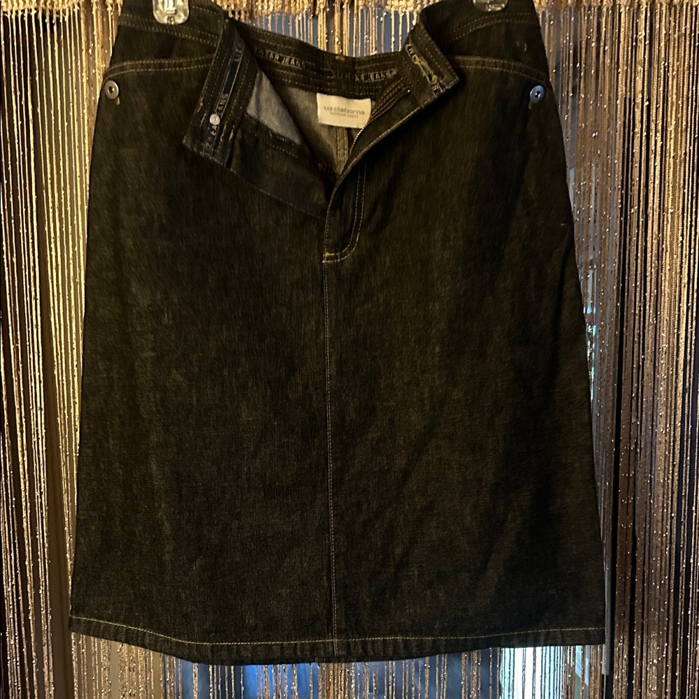 Dark navy denim skirt